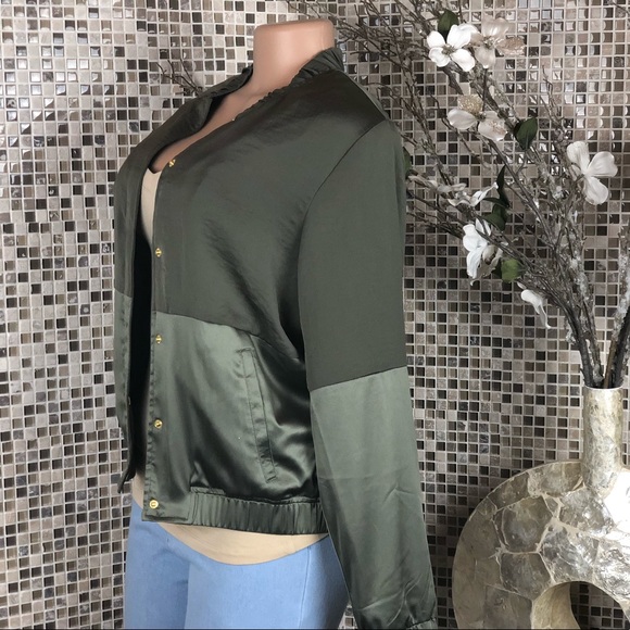 GUESS Olive Green Button Up Jacket - Picture 3 of 7